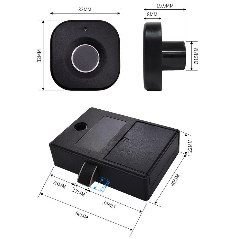 Biometric Fingerprint Lock/Cabinet Lock Smart/Drawer Locks w/USB electronic key