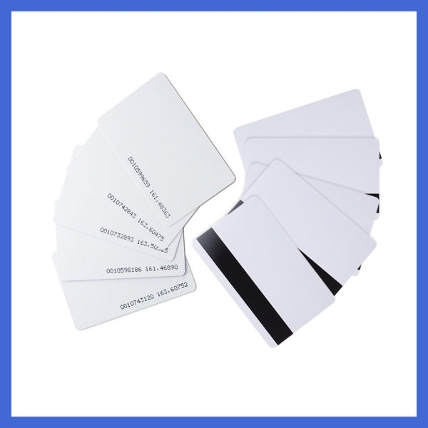 50 Pcs RFID EM4100+/Lo-Co Blank Magnetic stripe 125Khz CR80 PVC white ID Card