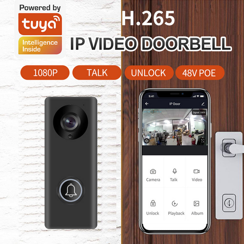 Ring Video Doorbell，1080p， 2Mega Pixels， HD Video，2.4G Wifi，Wired Network