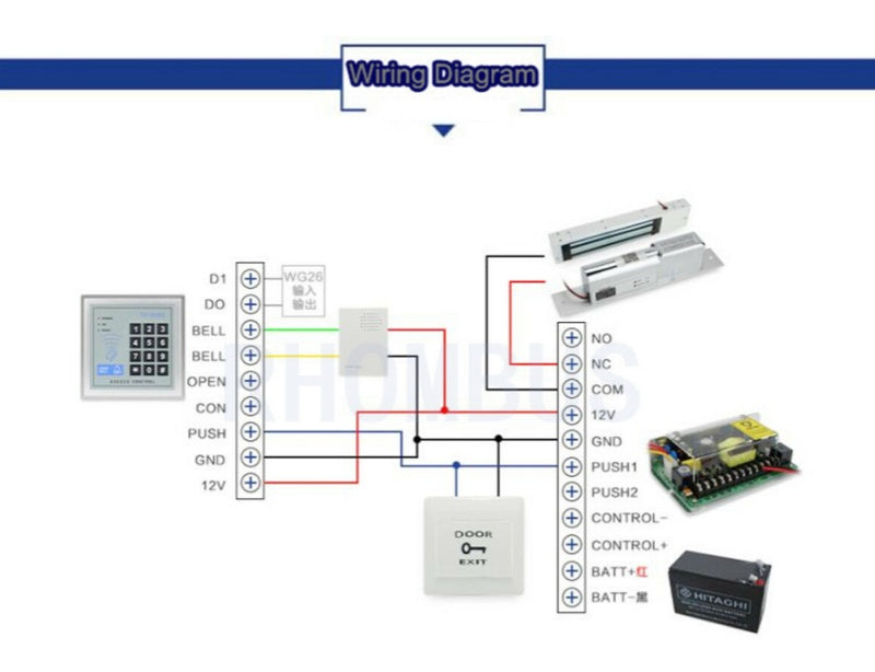 AC100-240V to 12V/5A Access Control Power Supply Support Backup Battery W/PIOCc