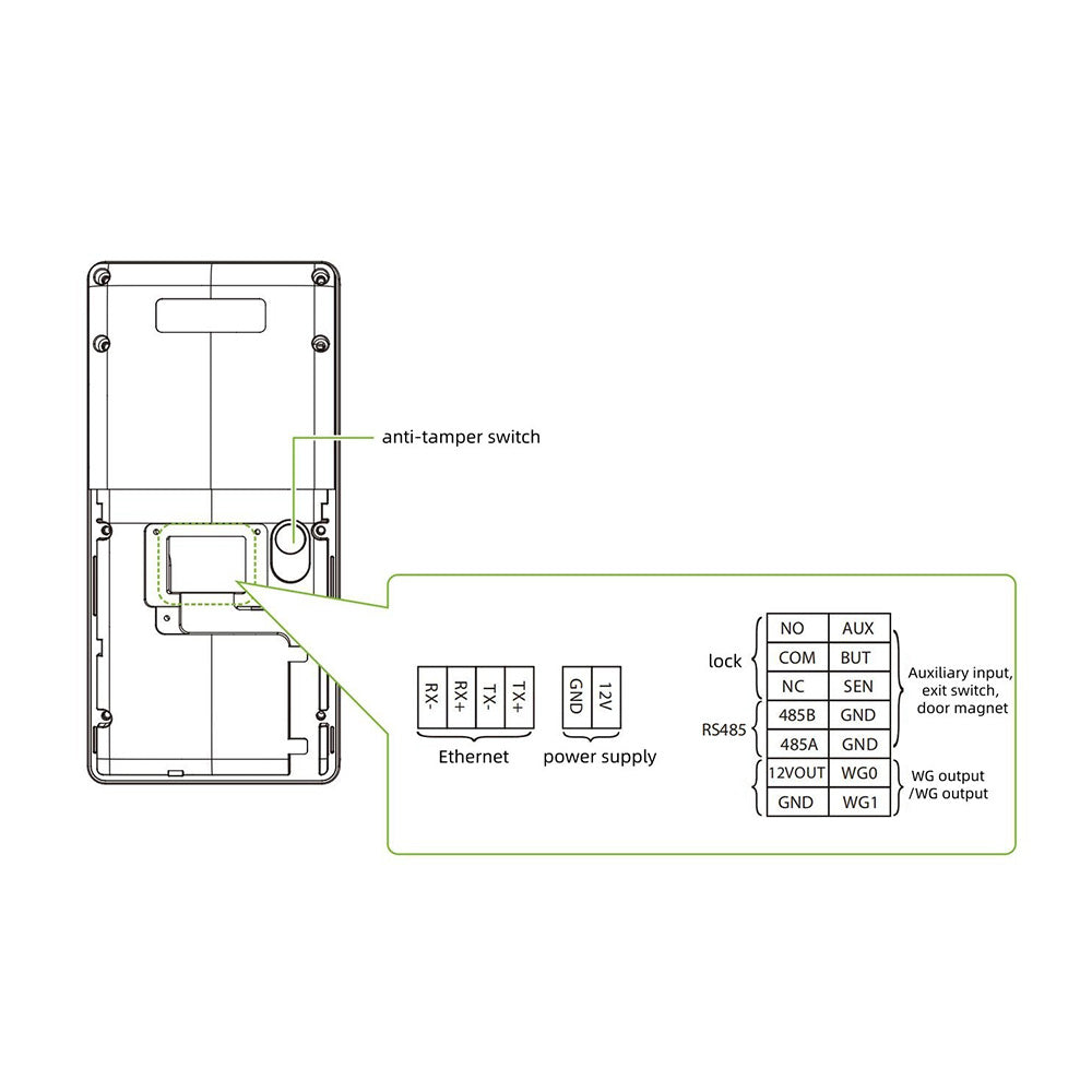 ZFace1300 Facial Fingerprint 13.56MHz IC Visual Intercom Access Control