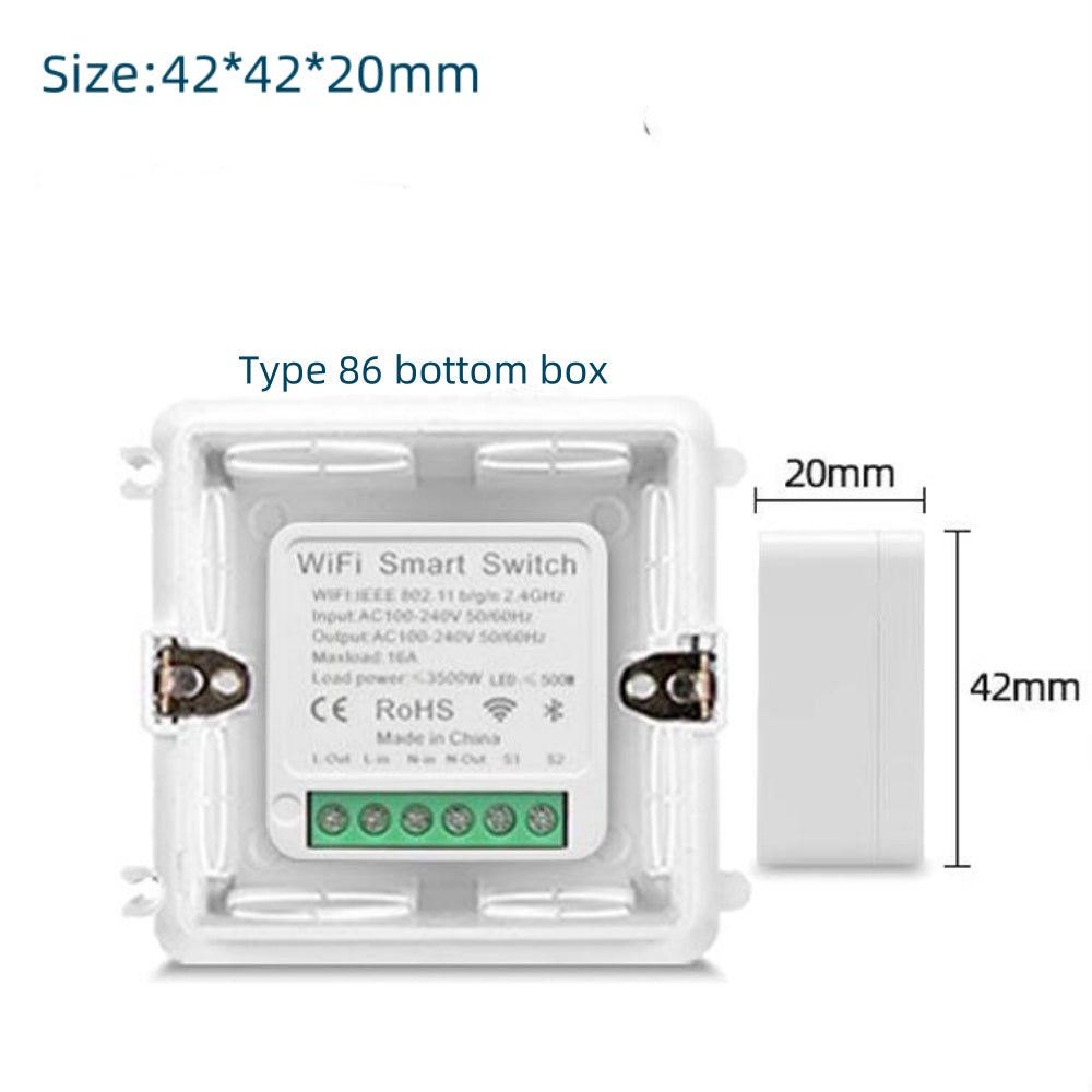 Tuya WiFi 16A AC110-240V Mini smart switch DIY 2-way control relay timer module