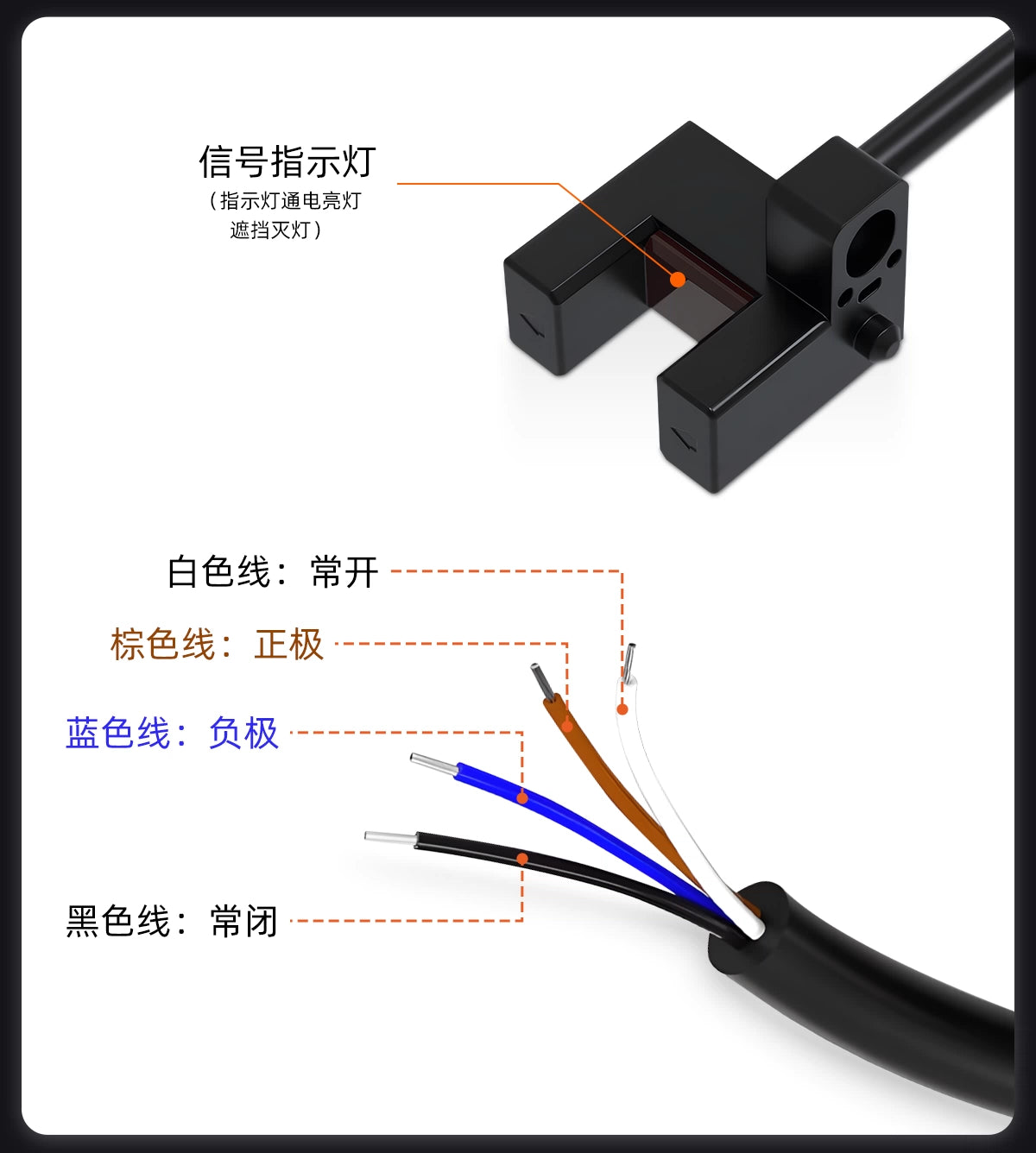 5-24VDC Miniature U-slot Photoelectric Sensor/Sliding Table Limit Induction Switch