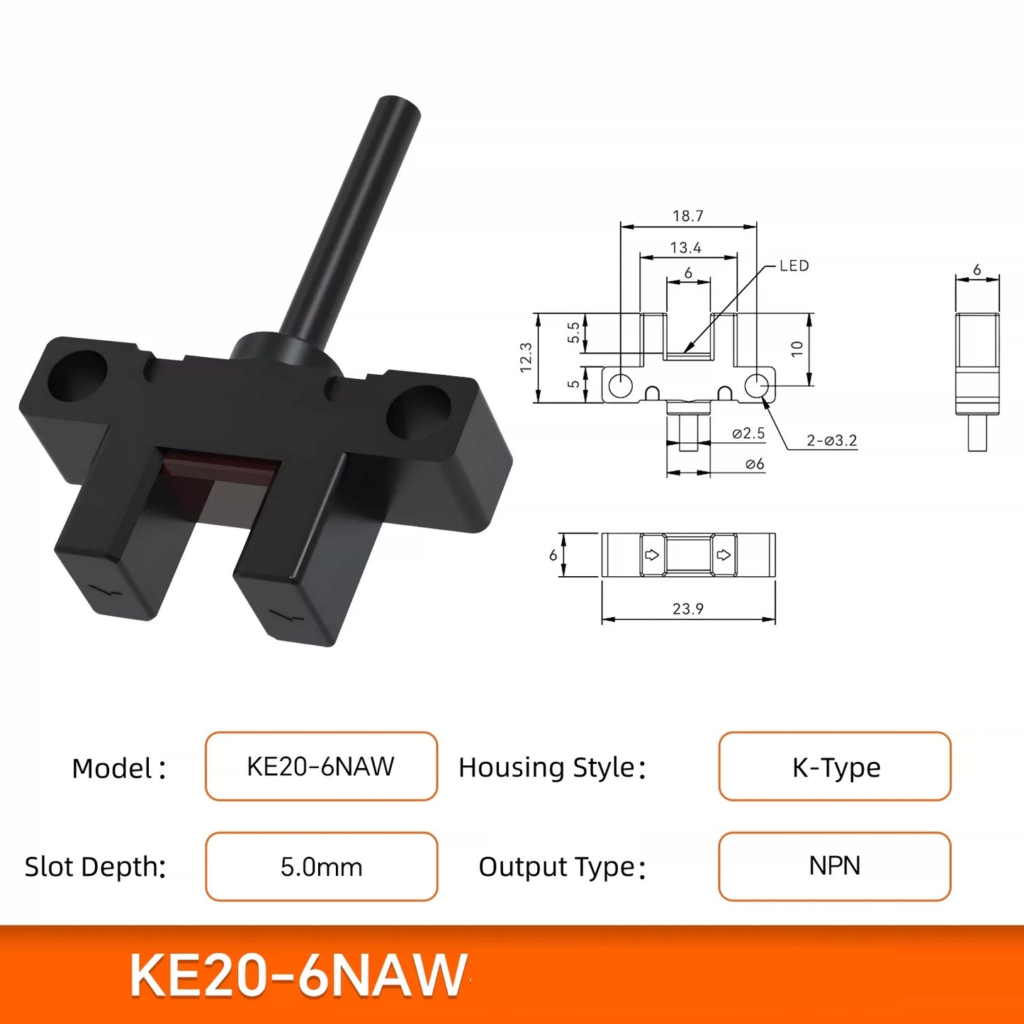 5-24VDC Miniature U-slot Photoelectric Sensor/Sliding Table Limit Induction Switch