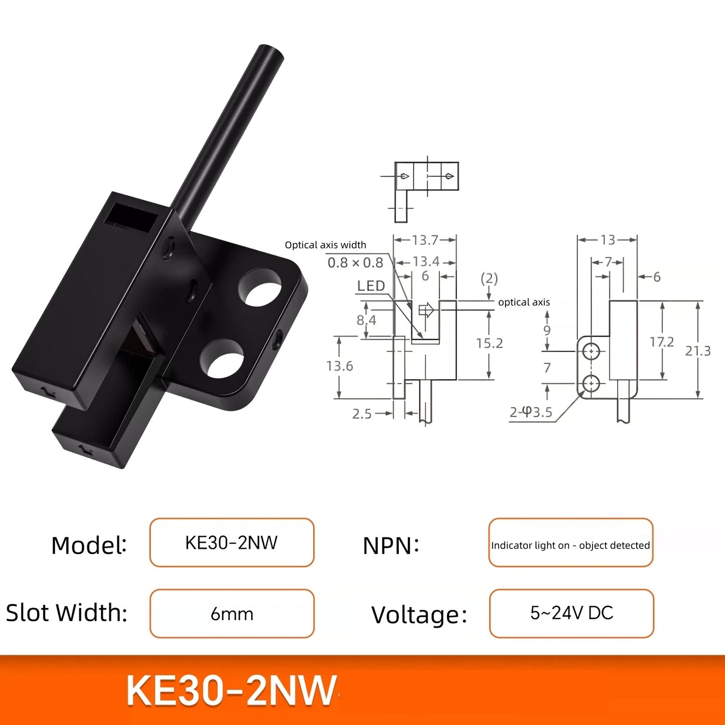 3pcs 5-24VDC U-slot Photoelectric Sensor/Sliding Table Limit Induction Switch
