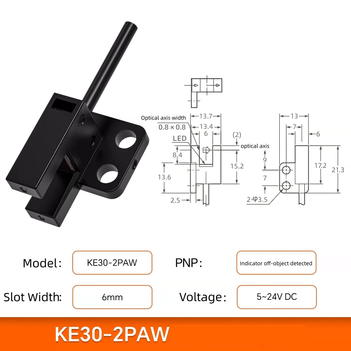 3pcs 5-24VDC U-slot Photoelectric Sensor/Sliding Table Limit Induction Switch